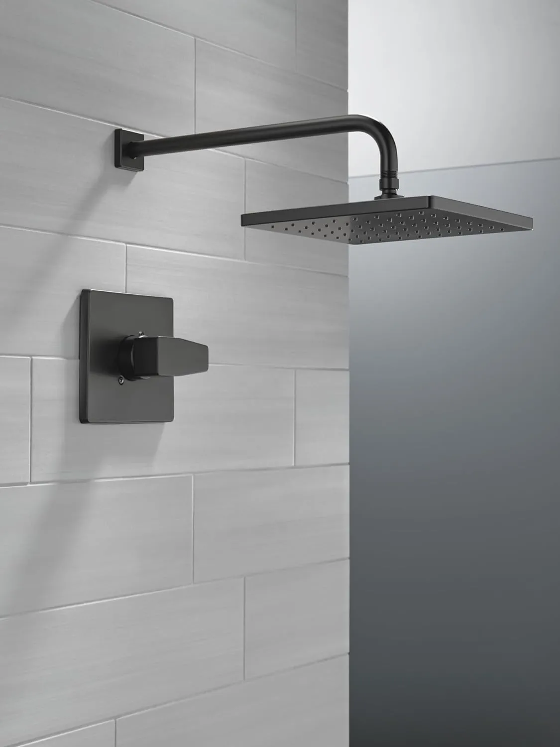 Delta Faucet Modern Raincan Square Single-Function Shower Valve Trim Kit Black, Shower Faucet Set, Rainfall Shower Head Black, Delta Shower Trim Kit, Matte Black T14268-BL-PP (Valve Not Included)