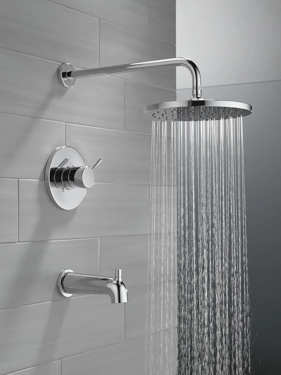 Delta T14469-PP Modern Monitor 14 Series Tub and Shower Trim Package with 1.75GPM Single Function Shower Head - Less Rough-In - Chrome