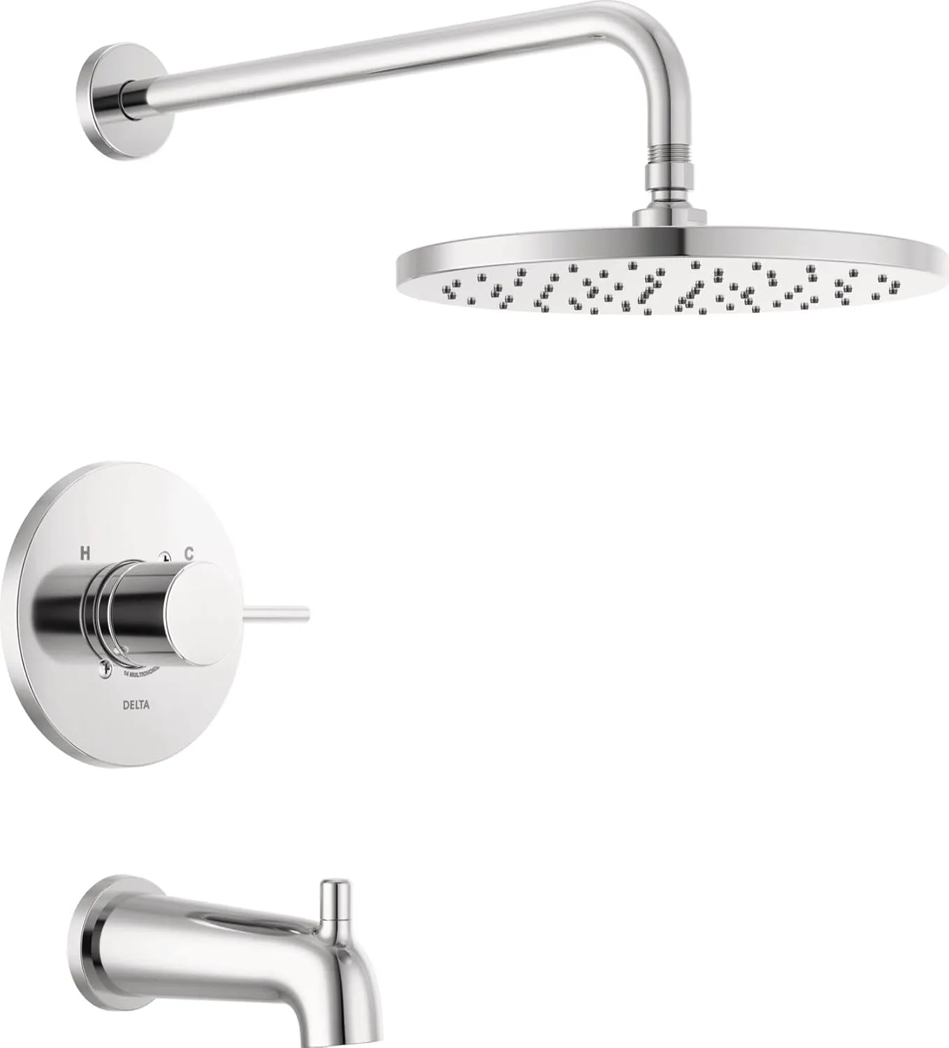 Delta T14469-PP Modern Monitor 14 Series Tub and Shower Trim Package with 1.75GPM Single Function Shower Head - Less Rough-In - Chrome