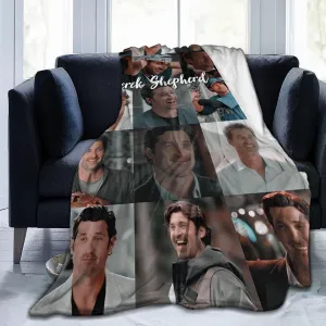 Derek Shepherd Blanket Flannel Fleece Printed Throw Blankets Ultra Soft Micro Warm Blanket for All Season Bedding Chair Sofa Couch Bed 50"x40"