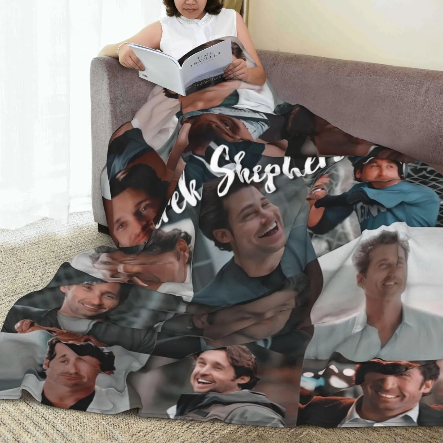 Derek Shepherd Blanket Flannel Fleece Printed Throw Blankets Ultra Soft Micro Warm Blanket for All Season Bedding Chair Sofa Couch Bed 50"x40"