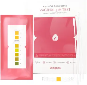 Diagnox Vaginal pH Test Kit with Sterile Swabs - 10 Pack at-Home Yeast Infection Test & BV Test Strips for Women - Fast, Accurate, Clinical Grade pH Balance Home Test - FSA/HSA Eligible