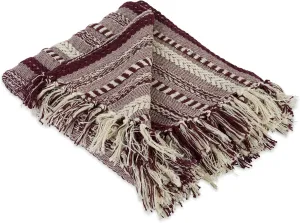 DII Braided Striped Decorative Throw Blanket, 50x60, BlackBerry