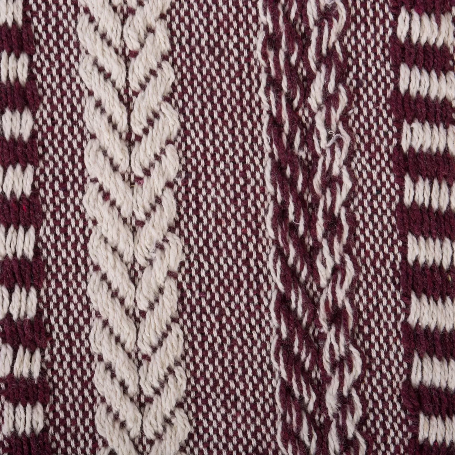 DII Braided Striped Decorative Throw Blanket, 50x60, BlackBerry