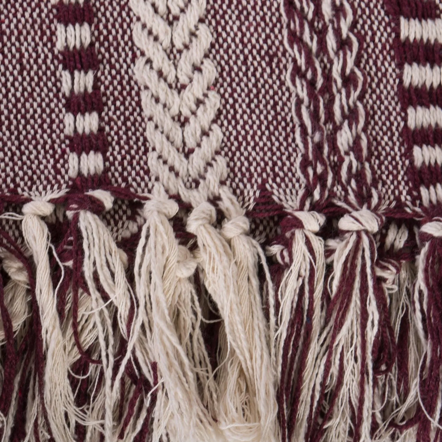 DII Braided Striped Decorative Throw Blanket, 50x60, BlackBerry