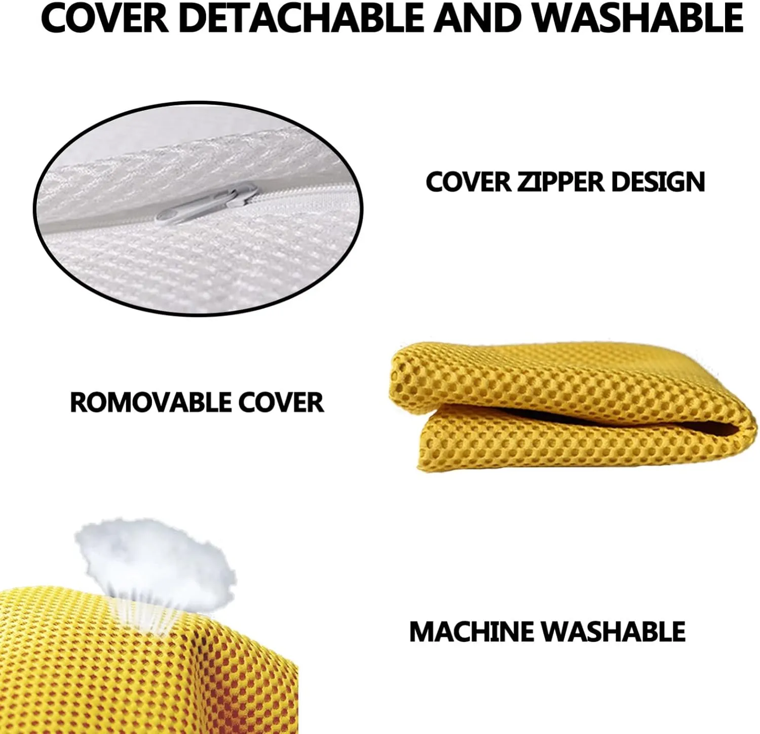 Dining Room Chair Cushion Covers Washable, Chair Seat Cushion Replacement, Summer Breathable Mesh Chair Pads with Ties, U Shaped Kitchen Chair Pads with Anti-Slip Rubber Back Sky Blue
