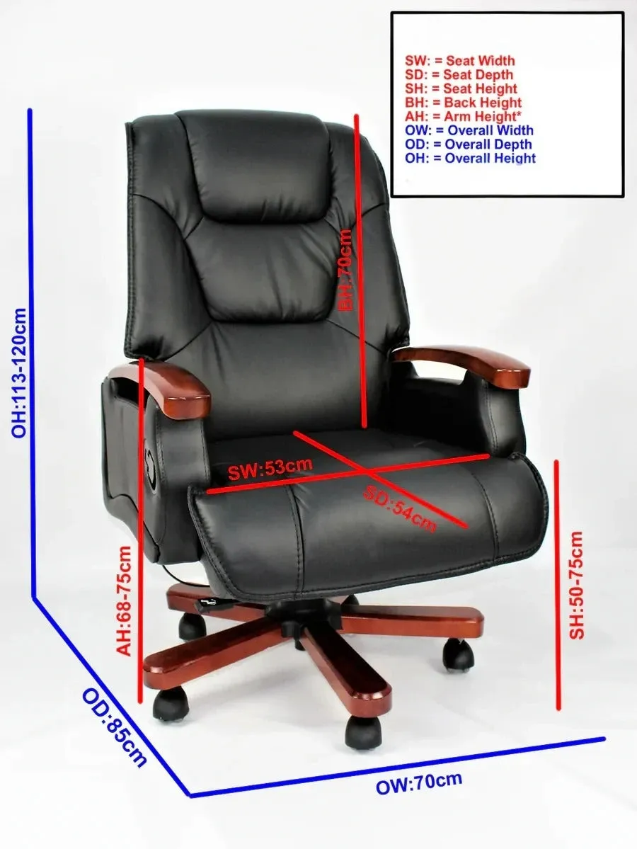 Director Chair for office High-Back Leatherette with Recliner & Adjustable Height and Wooden Base Unique Design Best Quality Chair