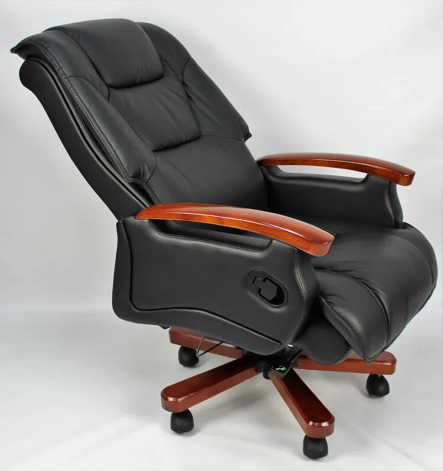 Director Chair for office High-Back Leatherette with Recliner & Adjustable Height and Wooden Base Unique Design Best Quality Chair