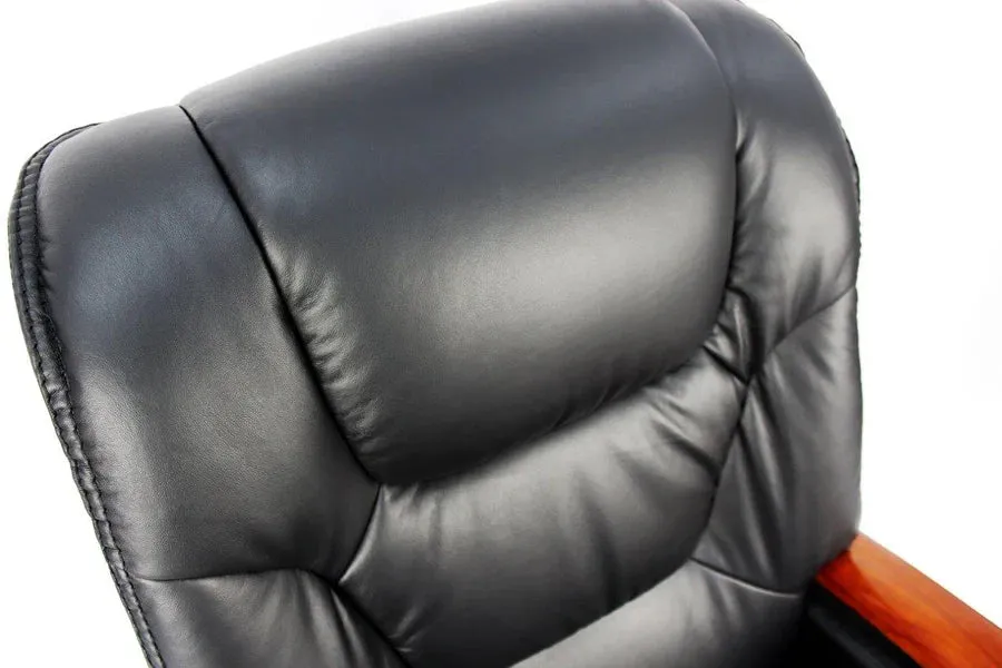 Director Chair for office High-Back Leatherette with Recliner & Adjustable Height and Wooden Base Unique Design Best Quality Chair