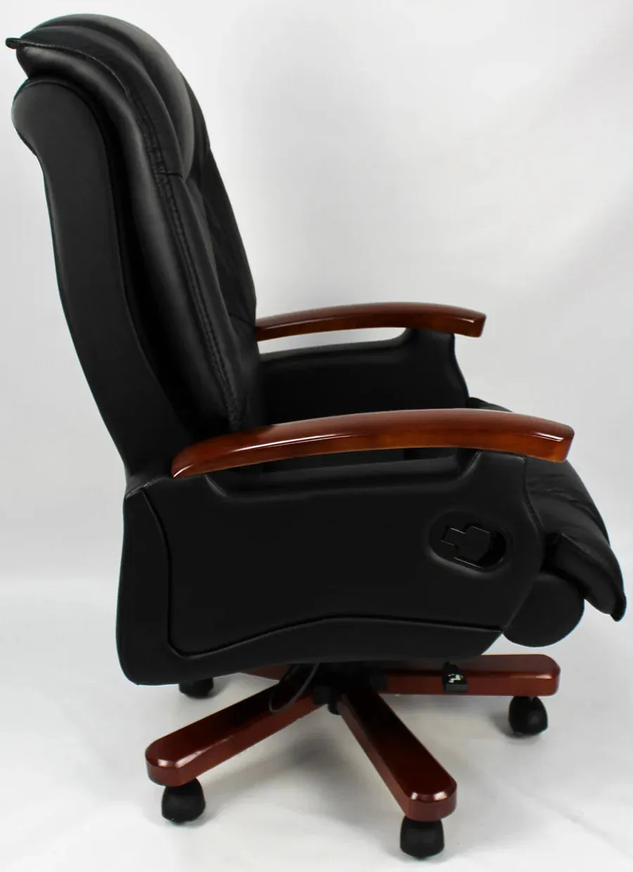 Director Chair for office High-Back Leatherette with Recliner & Adjustable Height and Wooden Base Unique Design Best Quality Chair