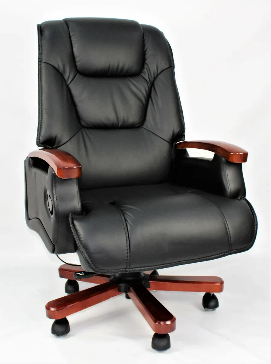 Director Chair for office High-Back Leatherette with Recliner & Adjustable Height and Wooden Base Unique Design Best Quality Chair