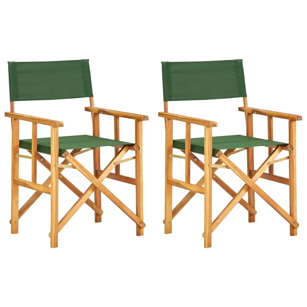 Director's Chair Foldable Camping Chair for Outdoor Solid Wood Acacia