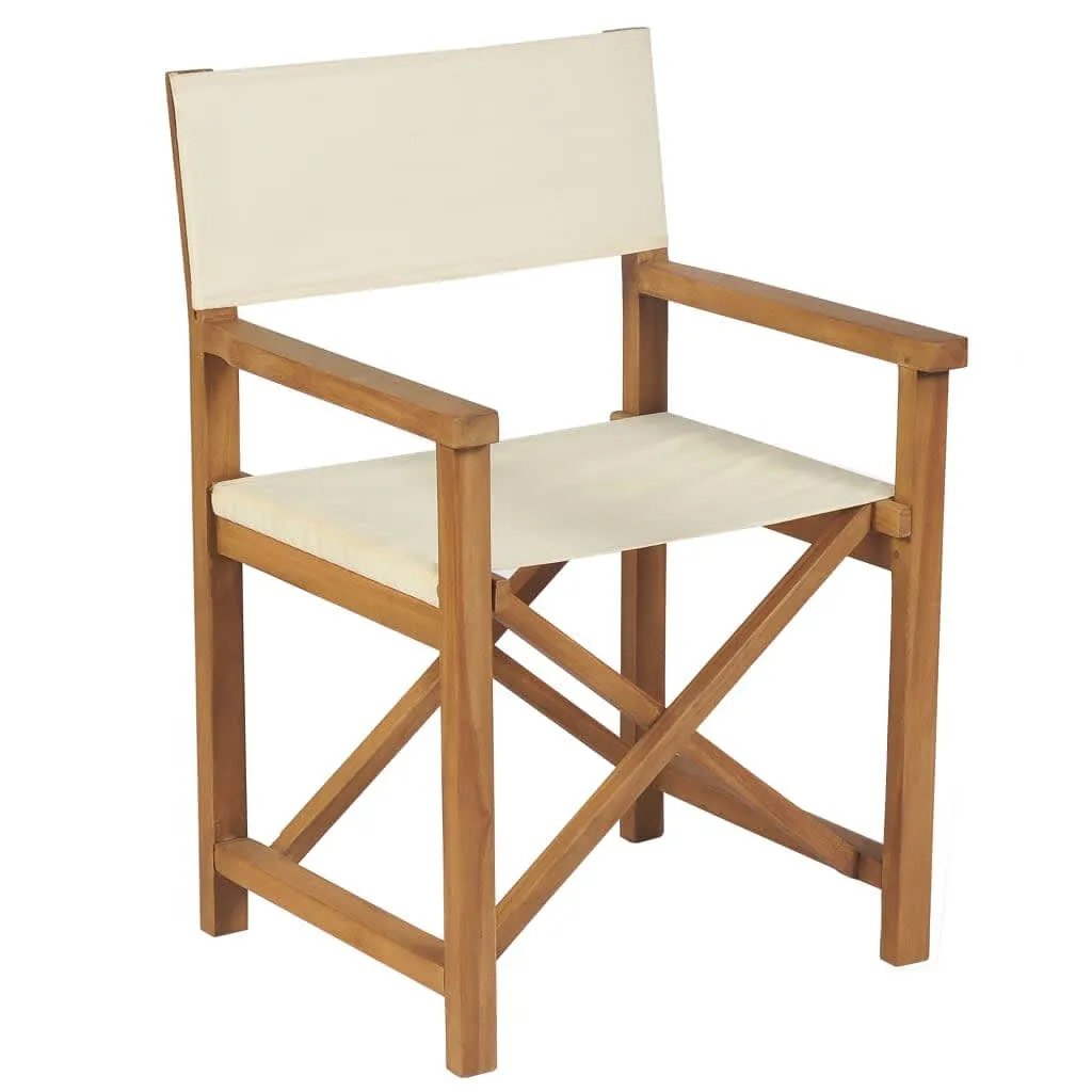 Director's Chair Outdoor Garden Foldable Camping Chair Solid Wood Teak