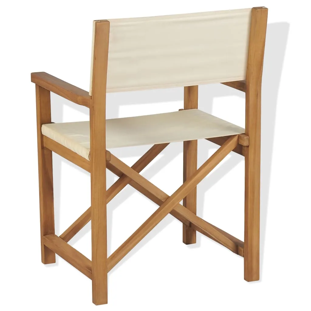 Director's Chair Outdoor Garden Foldable Camping Chair Solid Wood Teak