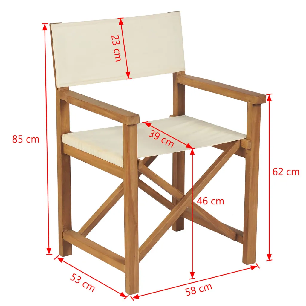 Director's Chair Outdoor Garden Foldable Camping Chair Solid Wood Teak