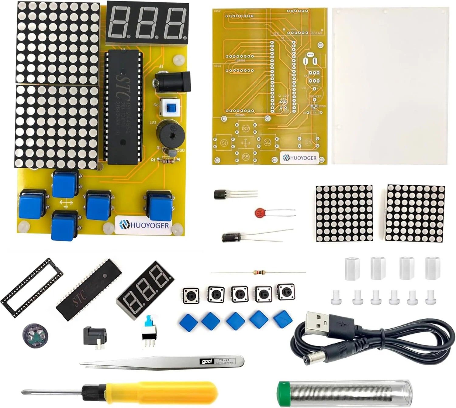 DIY Retro Gaming Console Soldering Kit, Pixel Game Project, Beginner-Friendly Electronics Training Board by HUOYOGER