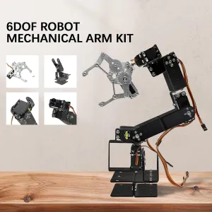 diymore Robotic Arm Kit ROT3U 6DOF Aluminium Mechanical Robotic Clamp Claw Kits for Boys & Girls to Learn Programming/Science/Techology, with MG996R Metal Gear Servo Motor,Ideal