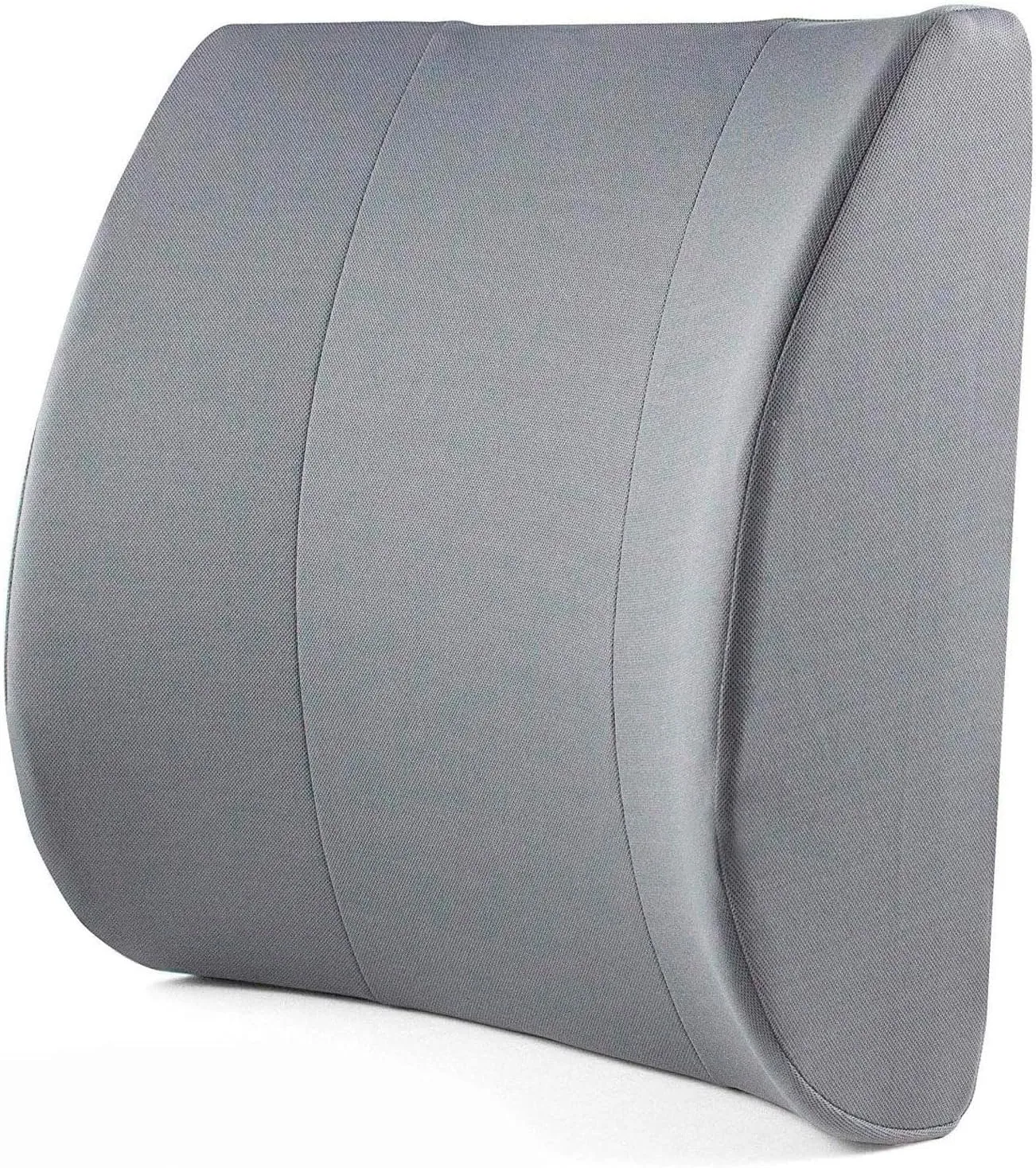 DMI Lumbar Support Pillow for Chair to Assist with Back Support with Removable Washable Cover to Ease Lower Back Pain and Discomfort while Improving Posture, 14 x 13 x 5, Contoured Foam, Premium,Gray