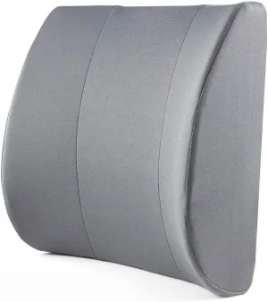 DMI Lumbar Support Pillow for Chair to Assist with Back Support with Removable Washable Cover to Ease Lower Back Pain and Discomfort while Improving Posture, 14 x 13 x 5, Contoured Foam, Premium,Gray
