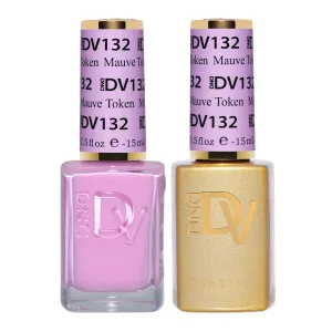DND Diva Gel Polish Set, Soda Poppin Collection, UV/LED Gel Polish and Air Dry Nail Lacquer, Matching Chip-Free Polish Duo, 132 Mauve Token, 0.5 Fl Oz