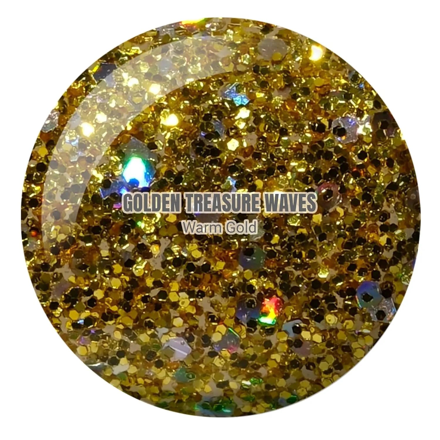 DND Gel Diva Polish Set, Mirrorball Collection, UV/LED Gel Polish and Air Dry Nail Lacquer, Matching Chip-Free Polish Duo, Gold029 Golden Treasure Waves, 0.5 Fl Oz Each