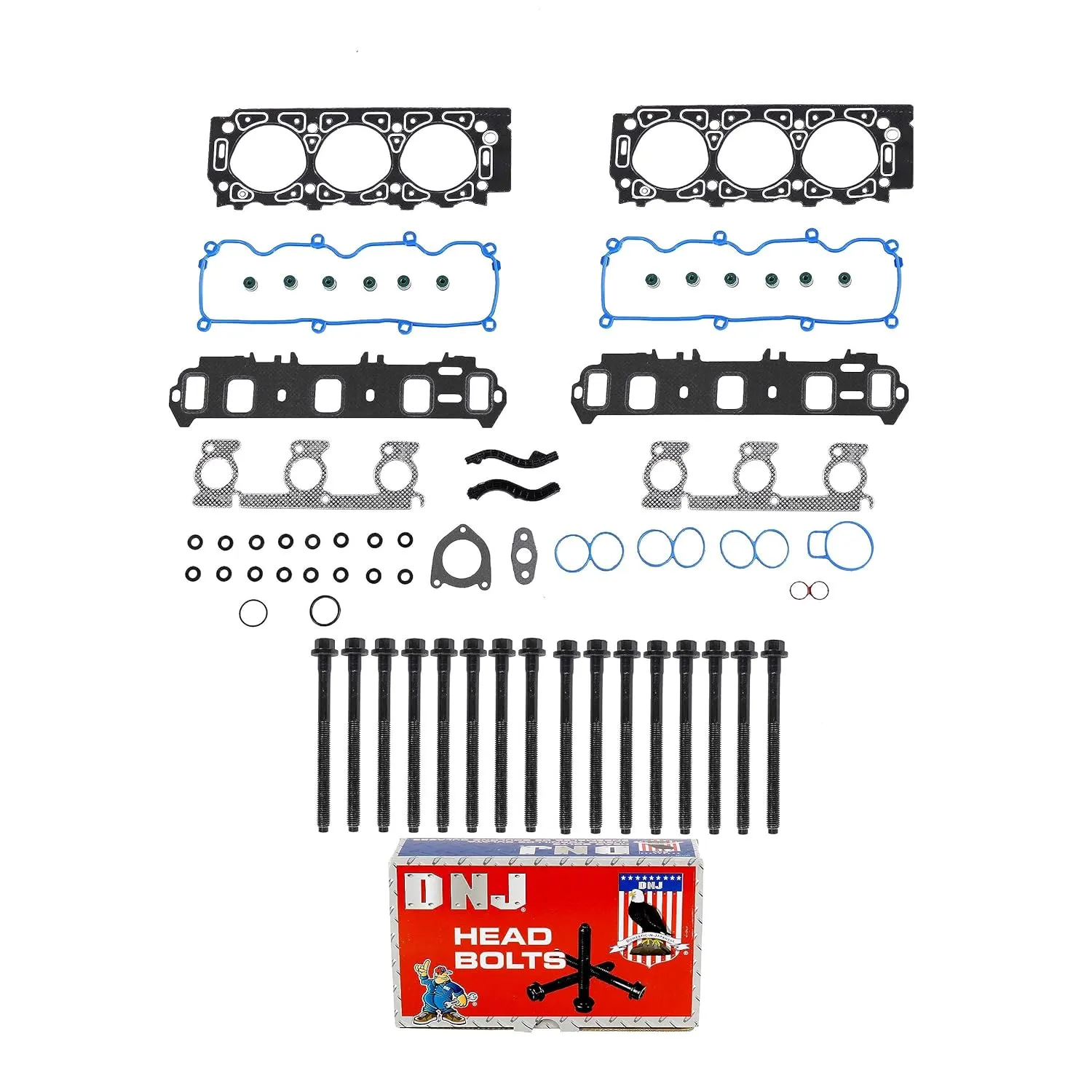 DNJ HGB4140 Cylinder Head Gasket Set with Head Bolt Kit for 2001-2007 Ford Mercury Sable Taurus 3.0L V6 12V OHV 2986cc