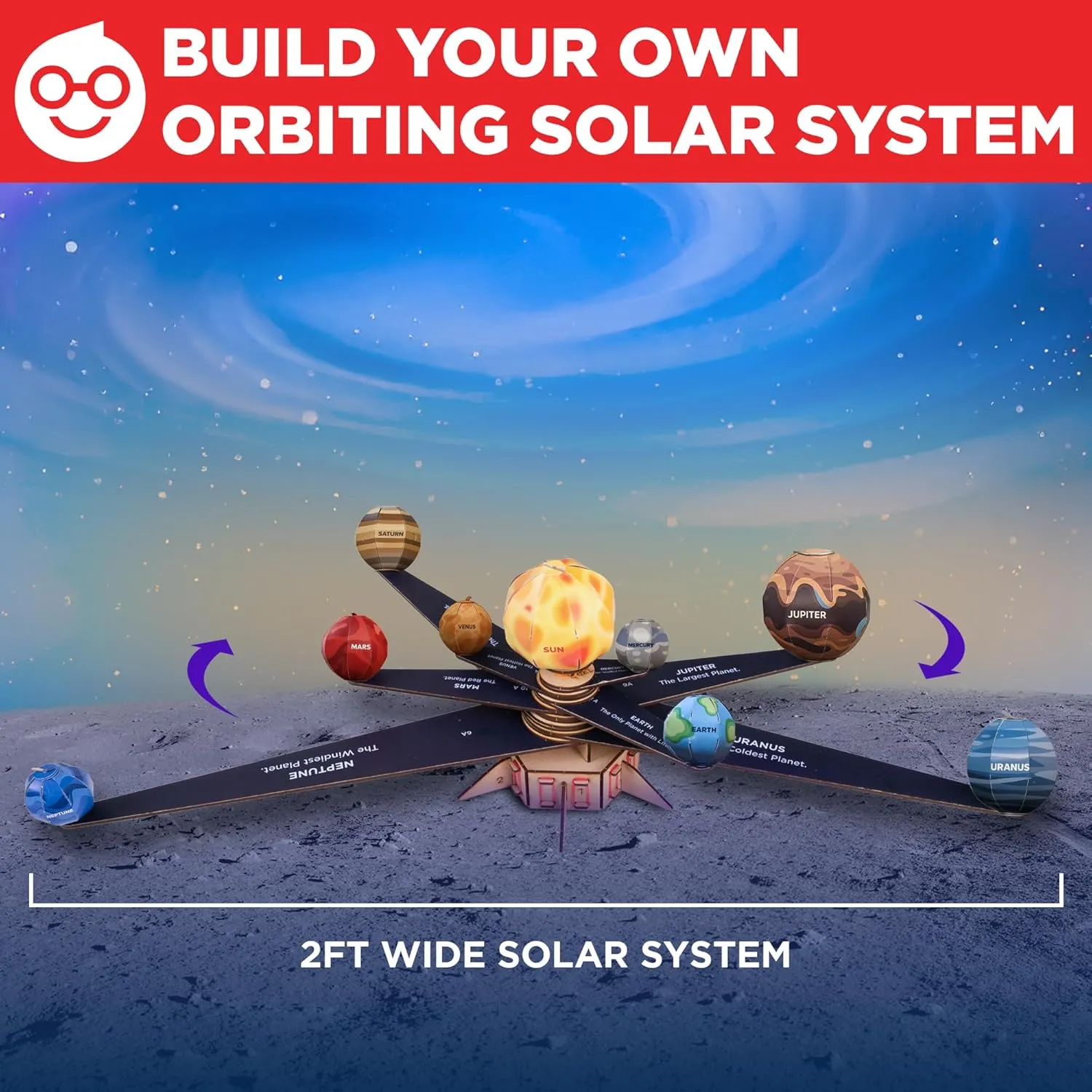 Doctor Jupiter My First Solar System STEM Project, Science Kit for Kids Age 5  | Birthday Gift Ideas for 5-6-7-8-9-10-11-12 Year Old Boys & Girls | Learning & Educational Space Science, Planet Toys