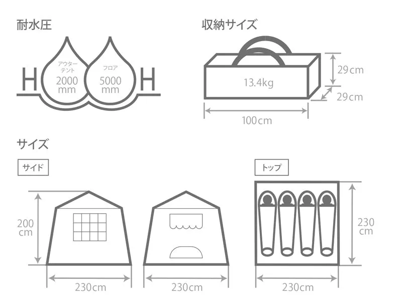 DoD Ouchi 4 person Tent - Blue grey