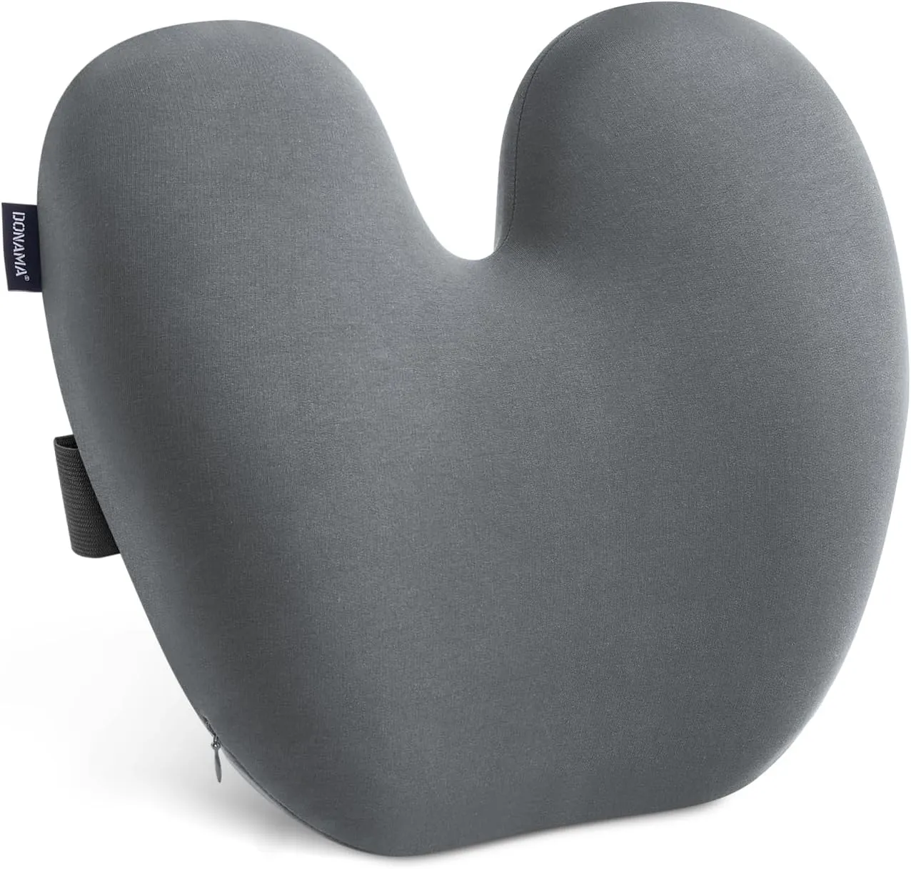 DONAMA Ergonomic Lumbar Pillow for Back Support - High-Density Memory Foam Cushion for Pain Relief - Lumbar Support Cushion w/Strap for Office Chair, Car, Home, and Travel