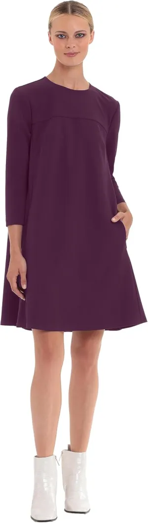 Donna Morgan Women's 3/4 Sleeve Tent Dress W/Pleat Color