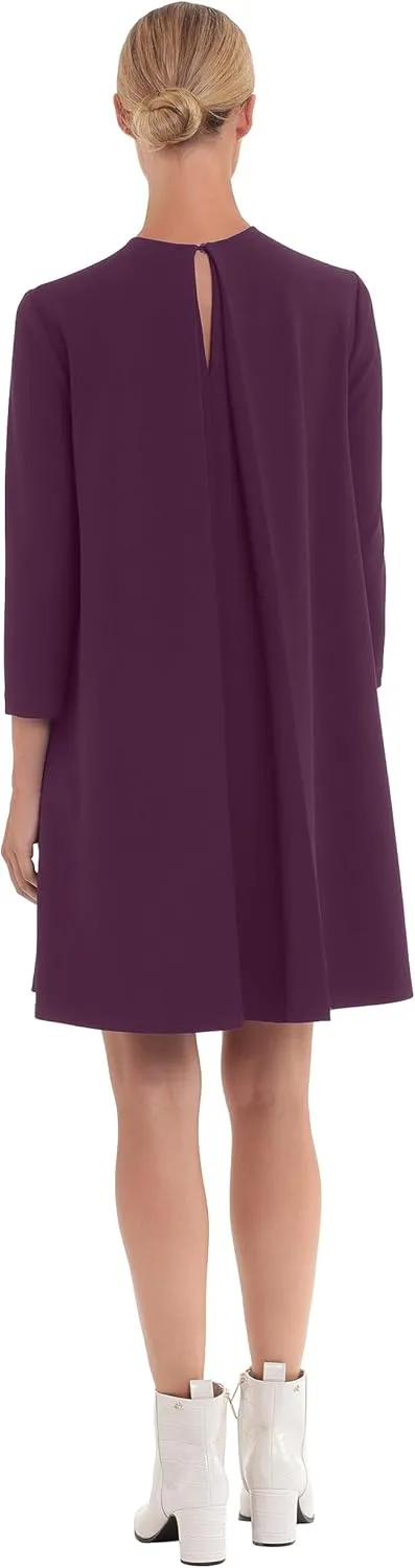 Donna Morgan Women's 3/4 Sleeve Tent Dress W/Pleat Color