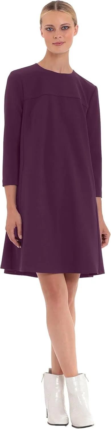 Donna Morgan Women's 3/4 Sleeve Tent Dress W/Pleat Color