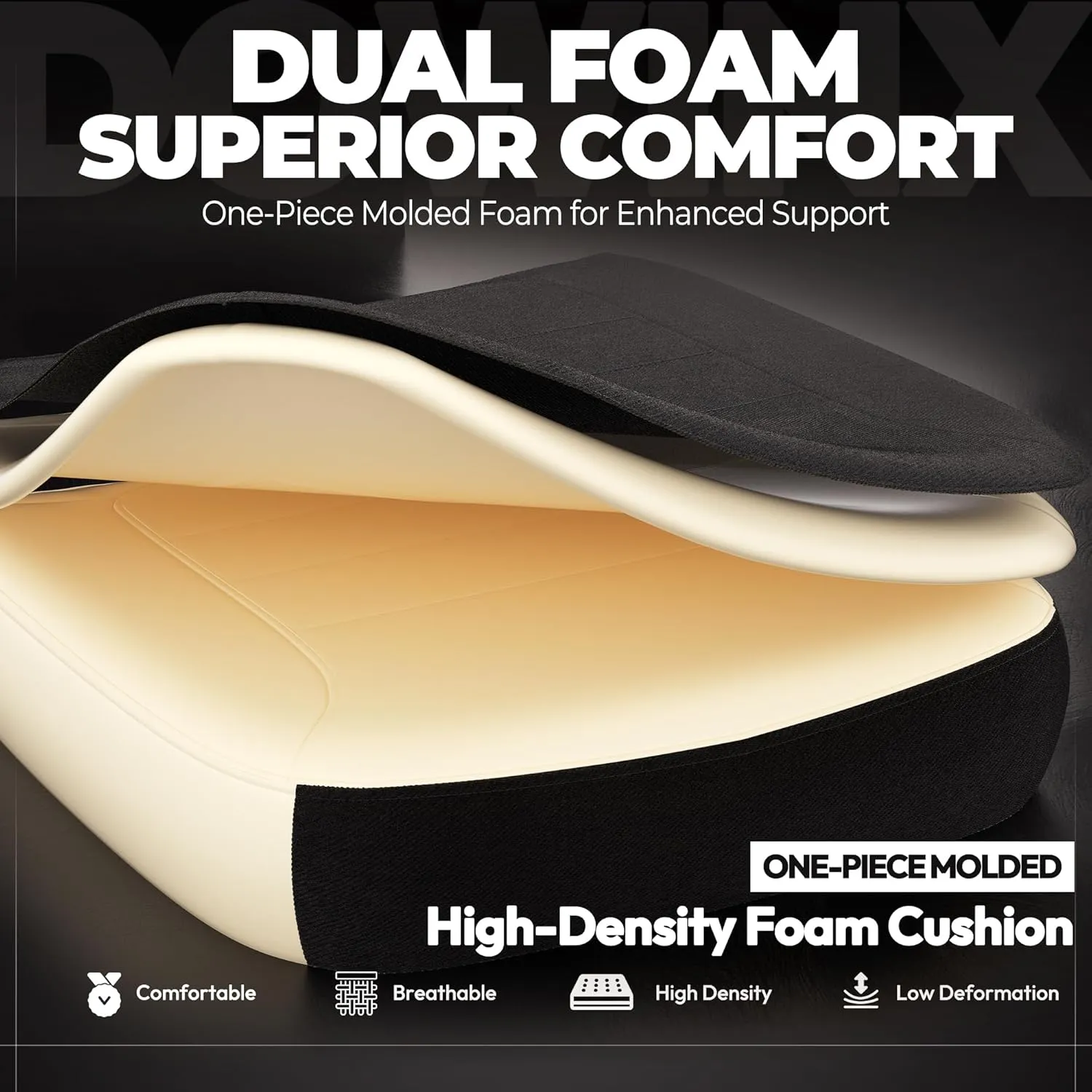 Dowinx Fabric Gaming Chair with Footrest, Big and Tall Ergonomic Gamer Chair with Lumbar Support, Wide Back Computer Chair for Heavy People, Black