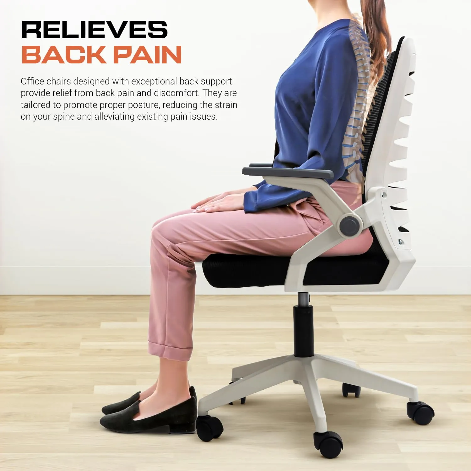 Drogo PrimeComfort Ergonomic Office Chair for Work from Home, Computer Chair with Adjustable Seat Height