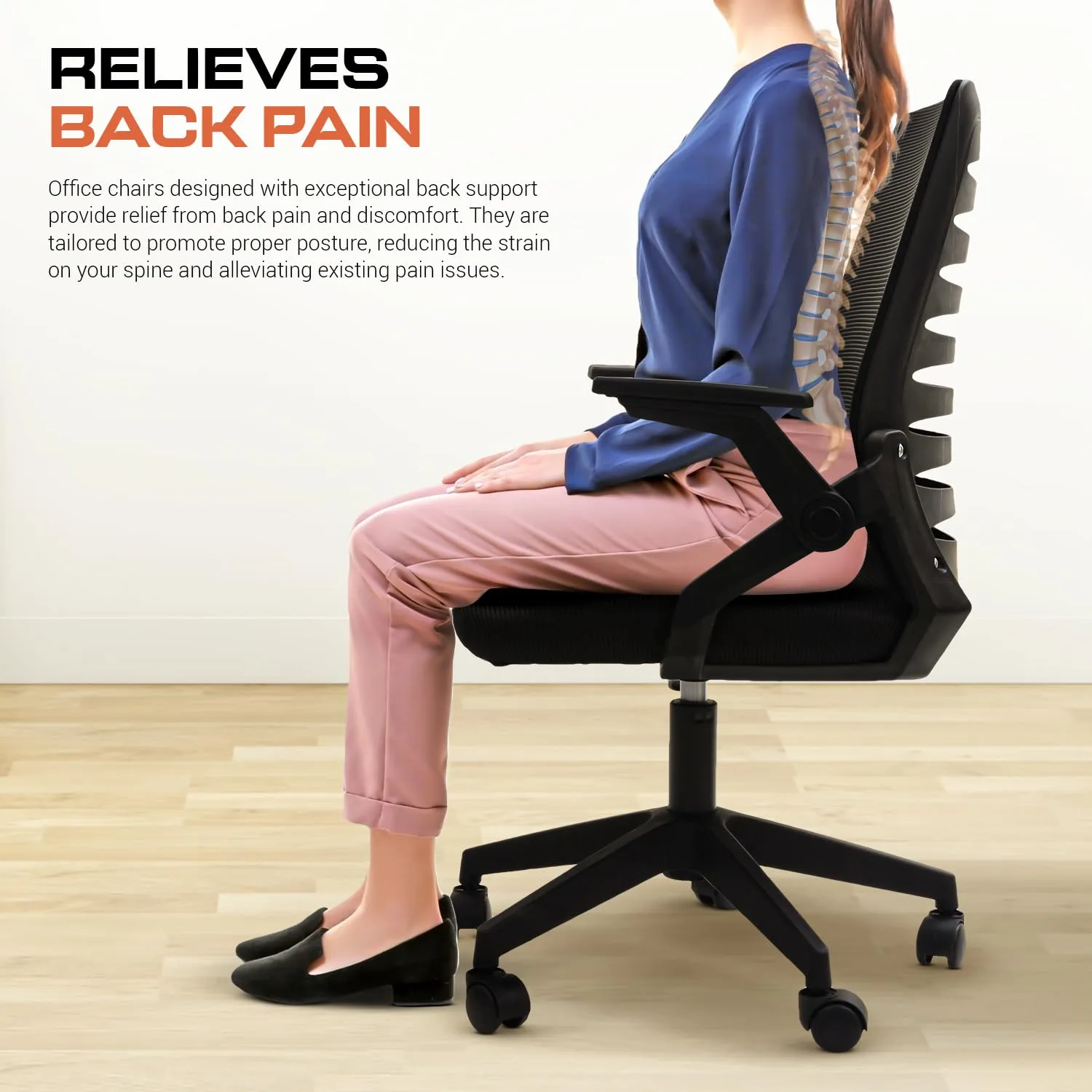 Drogo PrimeComfort Ergonomic Office Chair for Work from Home, Computer Chair with Adjustable Seat Height