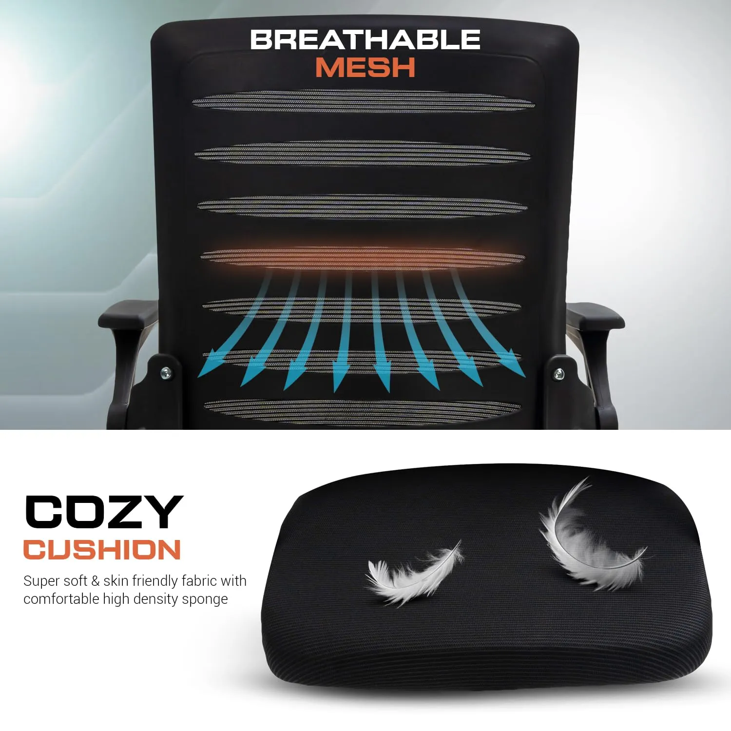 Drogo PrimeComfort Ergonomic Office Chair for Work from Home, Computer Chair with Adjustable Seat Height