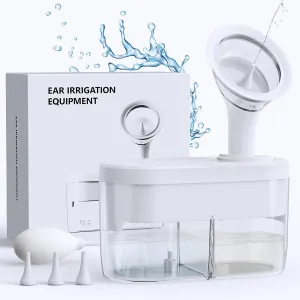 Ear Wax Removal Kit Tool Ear Cleaner Earwax Removal Kit Ear Irrigation Flushing System Ear Wax Headphones Ear Cleaning Kit with One-Piece Tank, 4 Pressure Levels HSA FSA Eligible Items List White