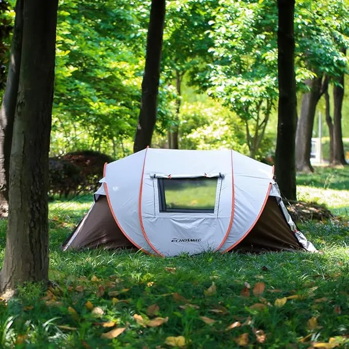 EchoSmile Camping Instant Tent, 2/4/6/8/10 Person Pop Up Tent, Water Resistant Dome Tent, Easy Setup for Camping Hiking and Outdoor, Portable Tent with Carry Bag, for 3 Seasons…
