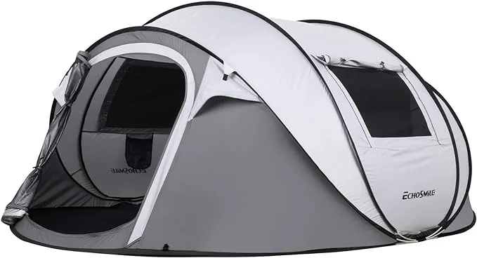 EchoSmile Camping Instant Tent, 2/4/6/8/10 Person Pop Up Tent, Water Resistant Dome Tent, Easy Setup for Camping Hiking and Outdoor, Portable Tent with Carry Bag, for 3 Seasons…