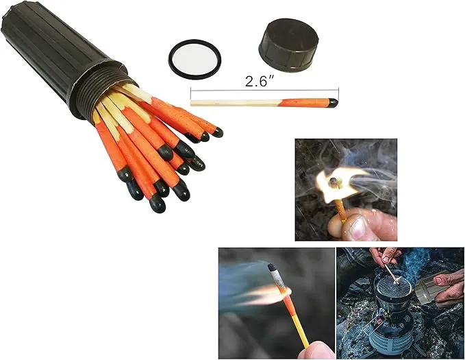 egreen Emergency Fire Starter Magnesium 10 Bags Ferro Rod Striker Weatherproof Matches Jute Rope for Camping Hiking Bushcrat Ourdoor Survival