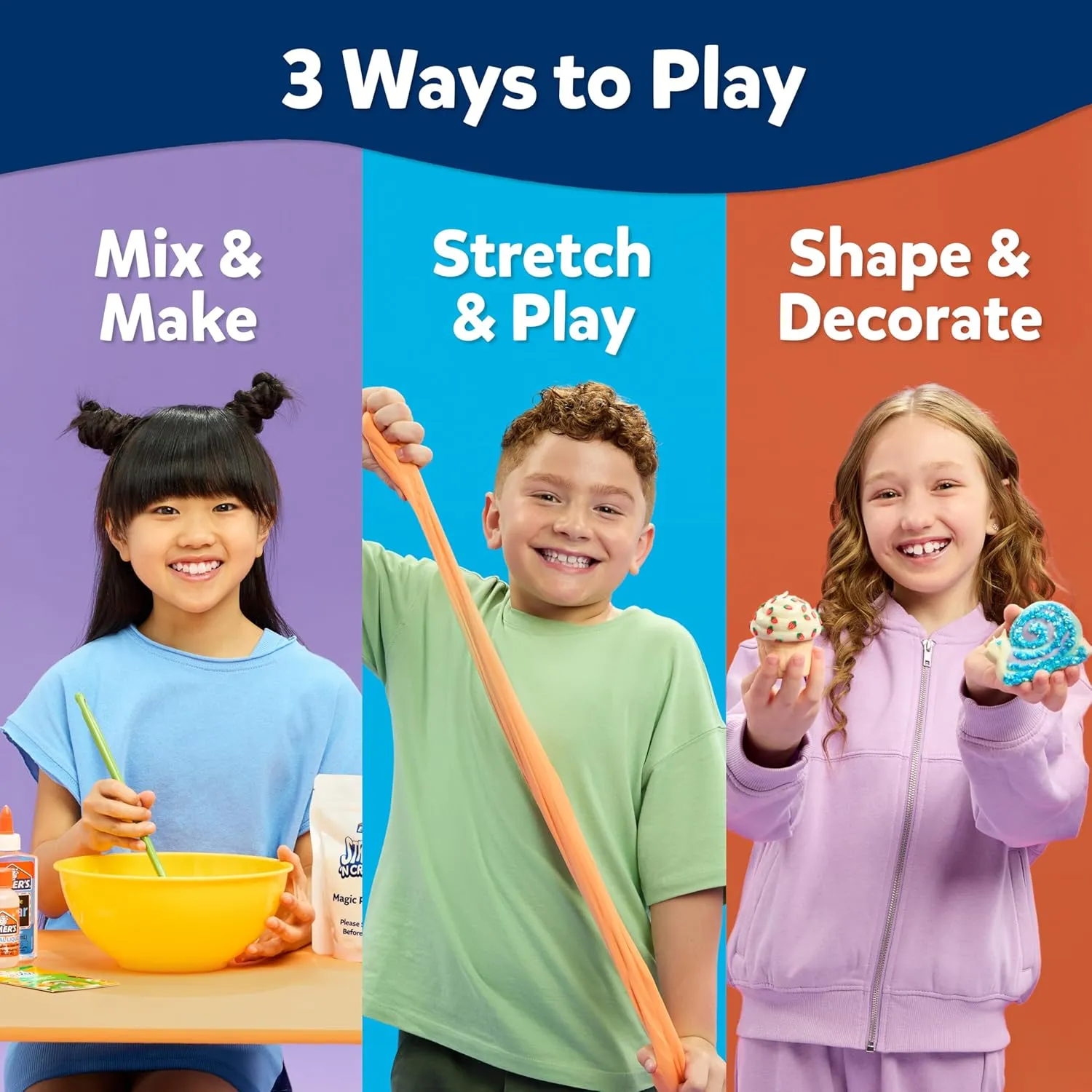 Elmer’s Stretch 'N Create Dough Kit, 3 Ways to Play, Keychains and Ornaments Kit, 18 Count - Perfect for Birthday Party Gift, School Classroom Activity, Kids Arts & Crafts Fun