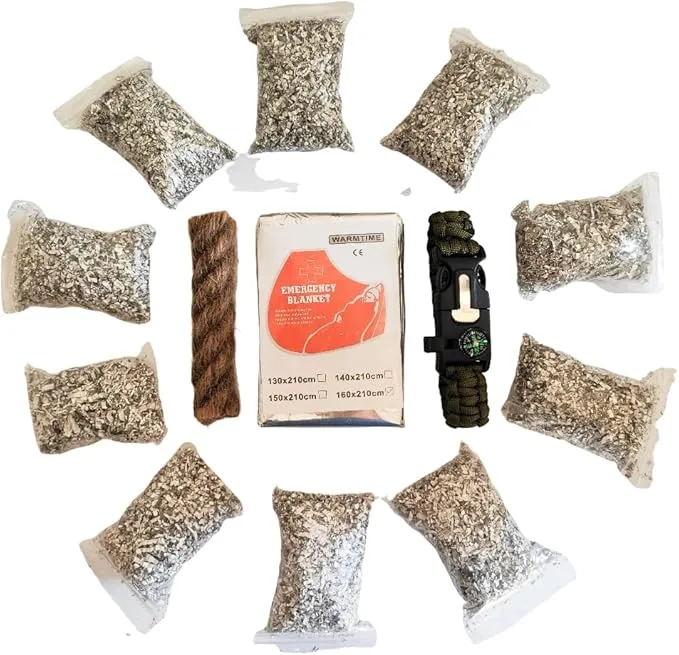 Emergency Magnesium Fire Starter 10 Bags Wax Rope Tent Paracord Bracelet for Camping Hiking Bushcraft Outdoor Survival Fishing Hunting