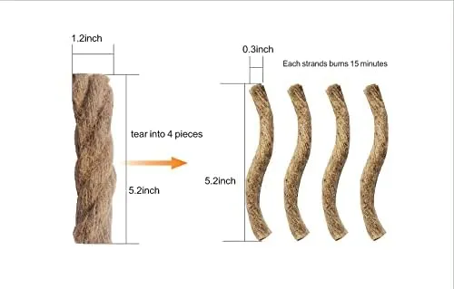 Emergency Magnesium Fire Starter 10 Bags Wax Rope Tent Paracord Bracelet for Camping Hiking Bushcraft Outdoor Survival Fishing Hunting