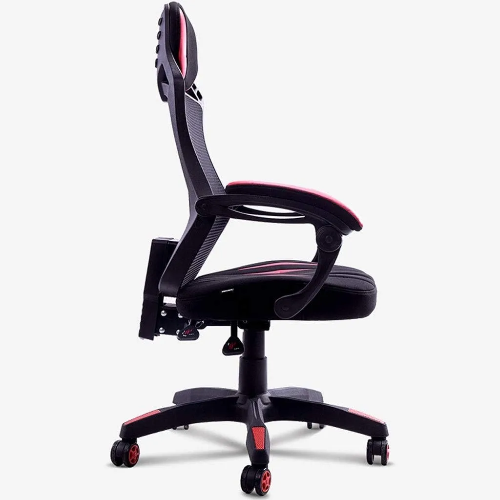 Ergonomic Gameing Chair Spider Track E-Sports Chair Home Computer Chair Office Chair Liftable Rotatable Slidable Red Black (Color : Breathable mesh)