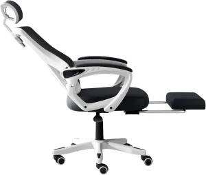 Ergonomic Mesh Office Chair with Footrest, Adjustable Headrest & Backrest, 360° Swivel, High Back Computer Desk Chair for Home Office, Executive Task Chair with Wheels