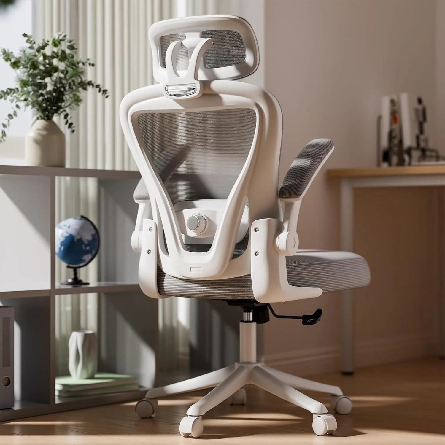 Ergonomic Office Chair M903, High Back Comfy Mesh Desk Chair with Wheels, Adjustable Lumbar Support, Headrest, Grey