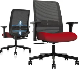 Ergonomic Office Chair, Mesh Computer Desk Chairs with Adjustable Lumbar Support, 3D Armrests, Tilt Function, Comfy Wide Seat, Swivel Executive Work Task Chair for Company and Home