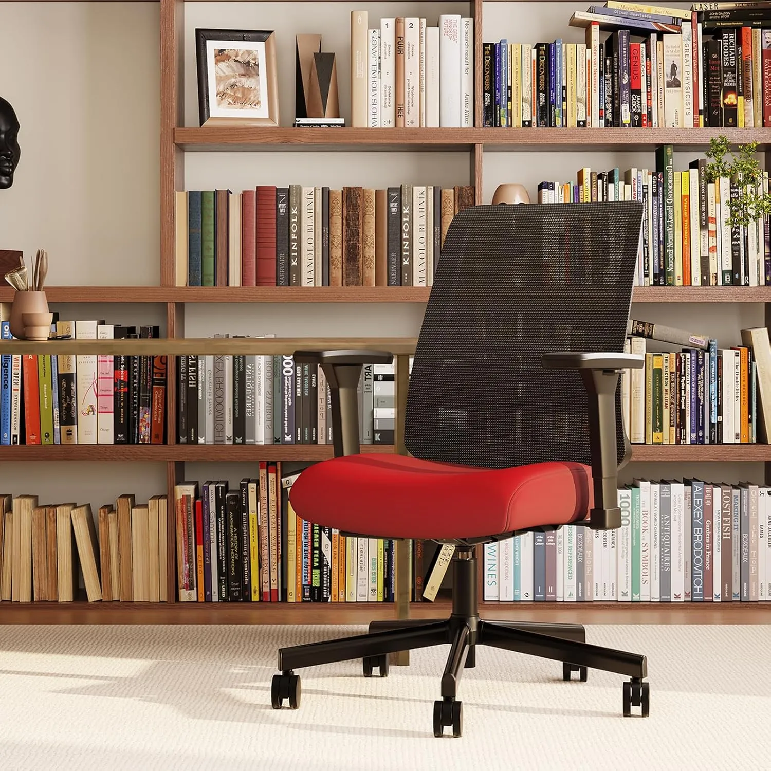 Ergonomic Office Chair, Mesh Computer Desk Chairs with Adjustable Lumbar Support, 3D Armrests, Tilt Function, Comfy Wide Seat, Swivel Executive Work Task Chair for Company and Home