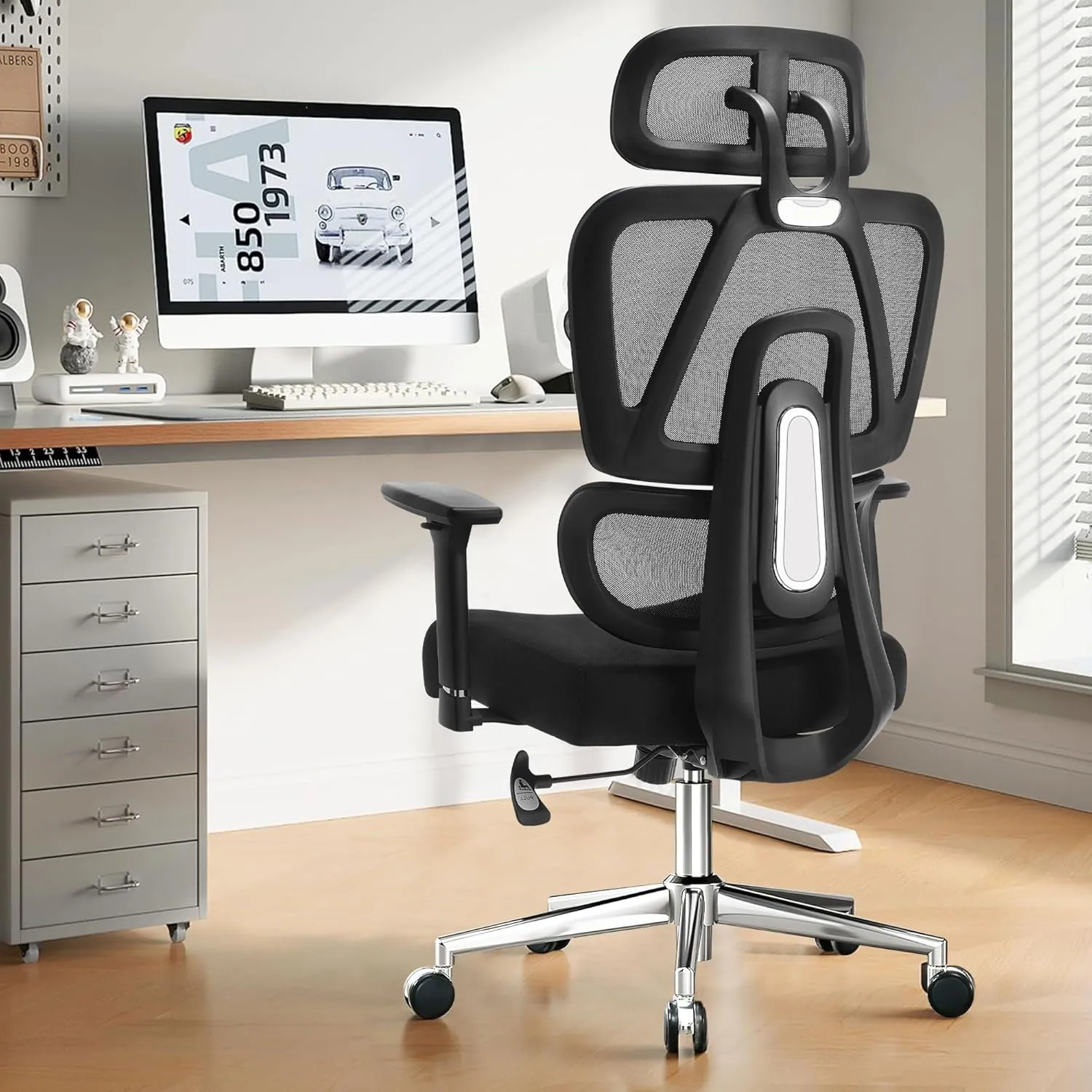Ergonomic Office Chair with Adjustable Backrest and Armrest Breathable Mesh Desk with Adaptive Headrest and Lumbar Support X Chair Office Chair with Wheel