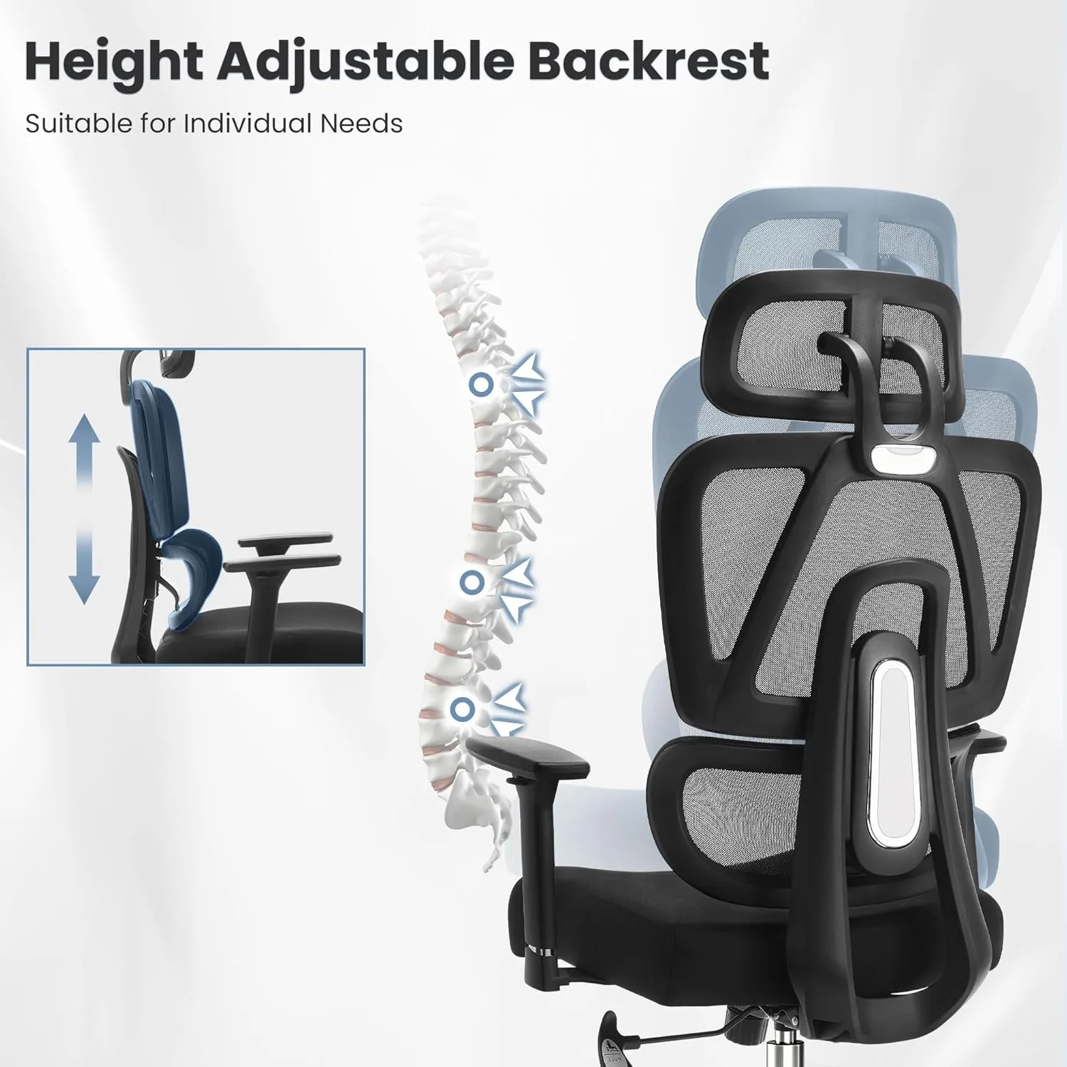 Ergonomic Office Chair with Adjustable Backrest and Armrest Breathable Mesh Desk with Adaptive Headrest and Lumbar Support X Chair Office Chair with Wheel